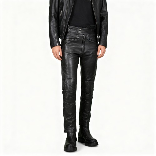 Przejdź do produktu Spodnie motocyklowe skórzane unisex Turbo skóra klasyczne chopper 46 XS