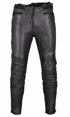 damskie spodnie motocyklowe skórzane Cafe Racer z protektorami kolan rozmiar L XL