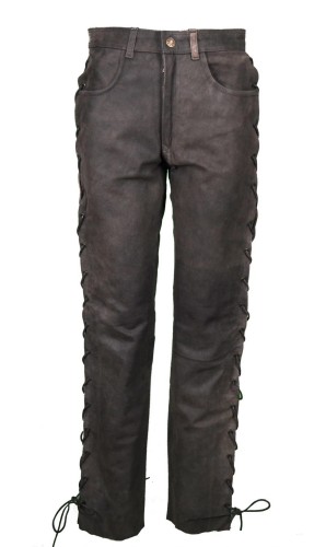 Przejdź do produktu PANTERA SPODNIE MOTOCYKLOWE SKÓRZANE SKÓRA SZNUROWANE CHOPPER 28 S M