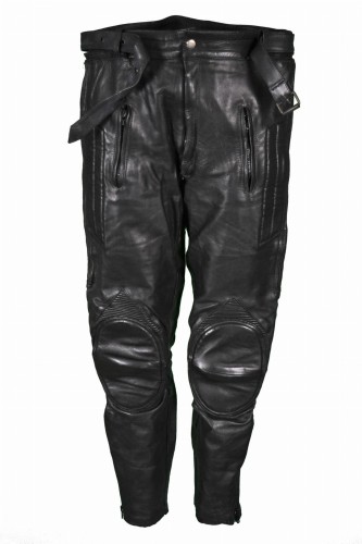 Przejdź do produktu MĘSKIE SPODNIE MOTOCYKLOWE SKÓRZANE SKÓRA PROTEKTORY 52 M