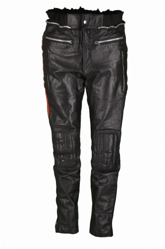 Przejdź do produktu MĘSKIE SPODNIE MOTOCYKLOWE SKÓRZANE SKÓRA CHOPPER PROTEKTORY 50 S