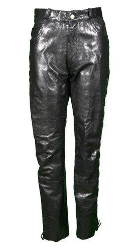 Przejdź do produktu MĘSKIE SPODNIE MOTOCYKLOWE SKÓRZANE SKÓRA CHOPPER SZNUROWANE S